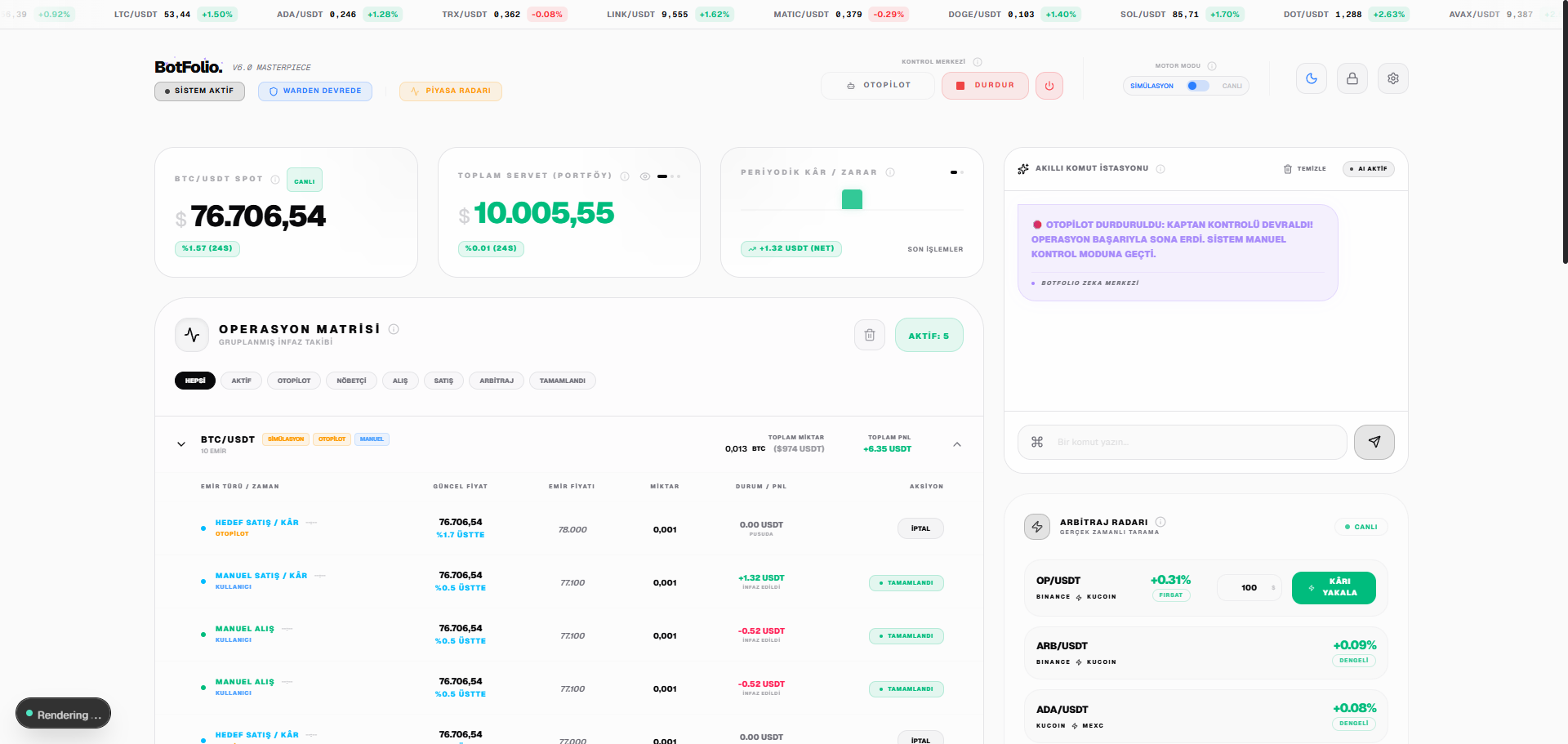 BotFolio V6 Light Theme